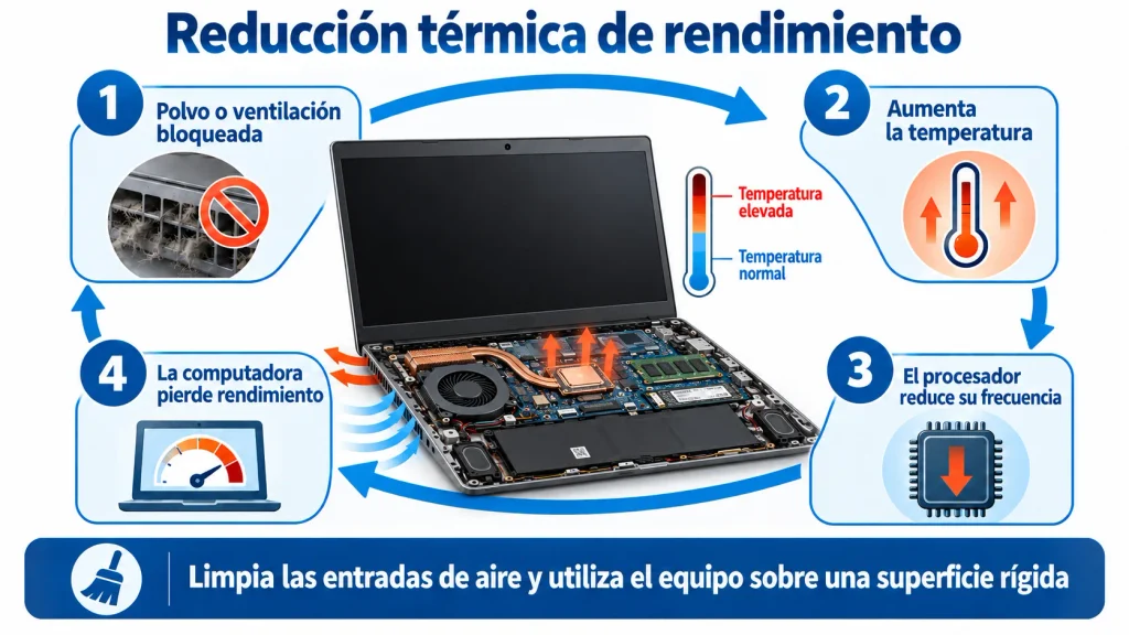 Cómo el sobrecalentamiento reduce el rendimiento del procesador